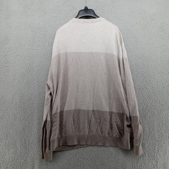 Banana Republic Sweater Mens XXL Beige Brown Colorblock Silk‎ Cotton Cashmere - Picture 5 of 5